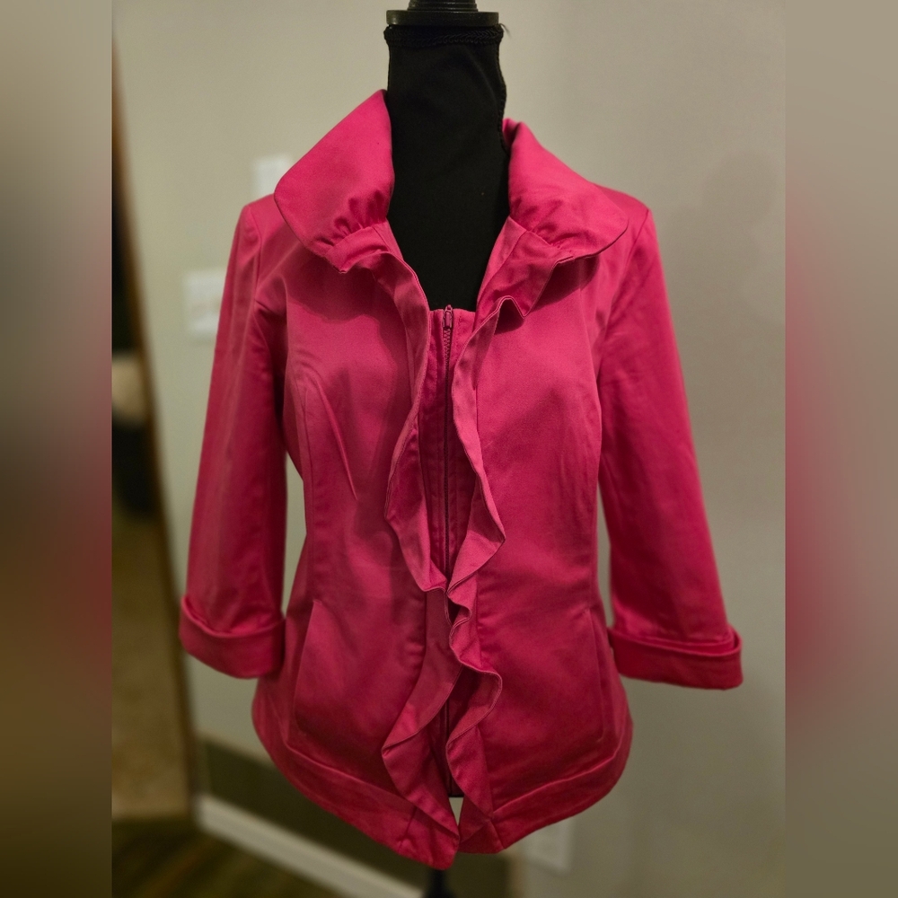 Tribal Women's Pink Ruffle Jacket